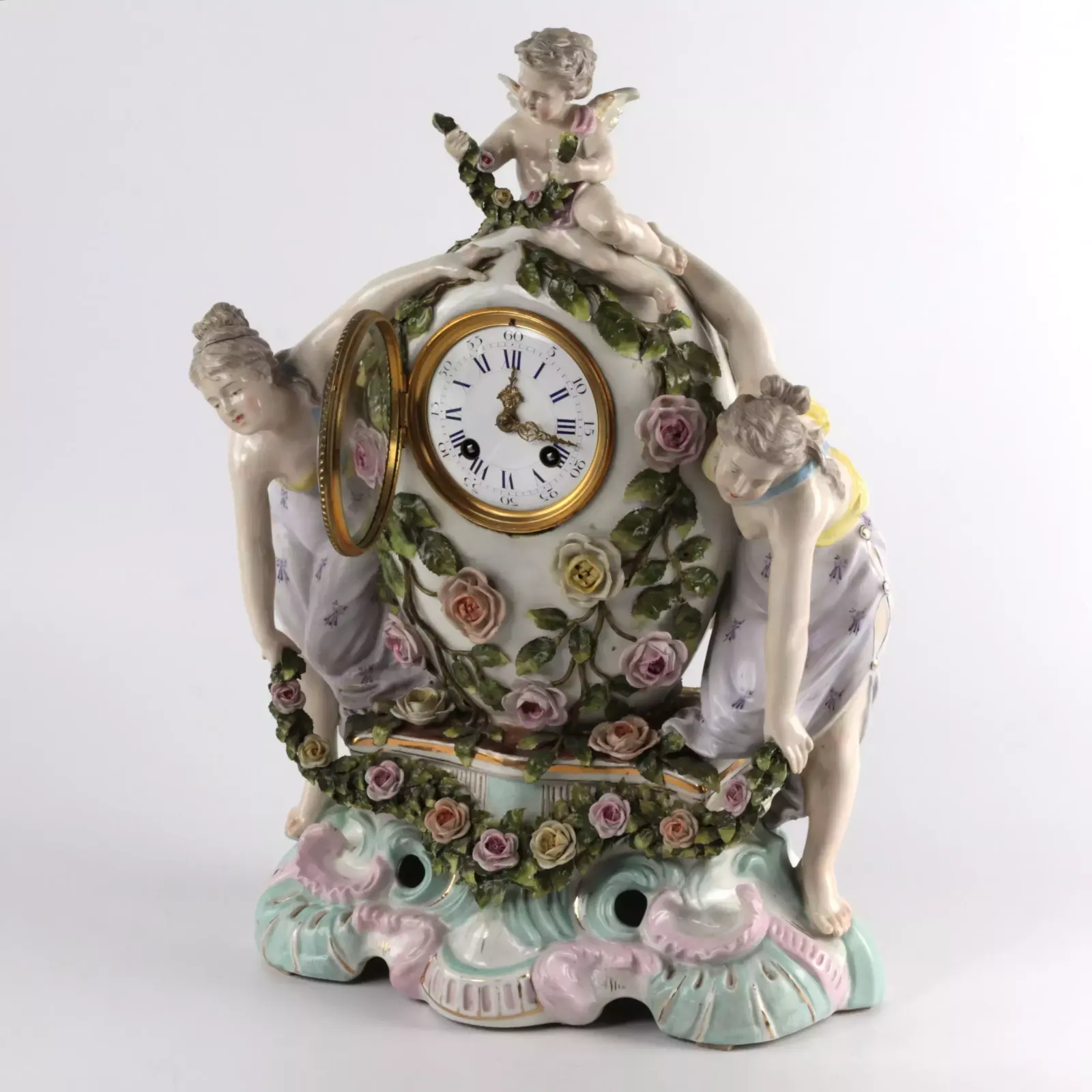 Porcelain Watch Set With Candelabra.Sietzendorf 1880 photo furniture