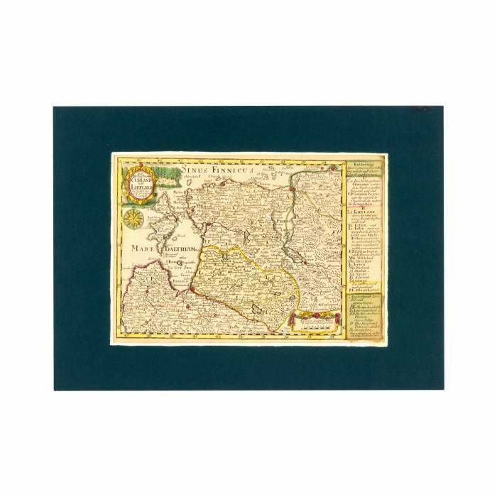G. Schreiber. Map Of Courland And Livonia, 1730s.
