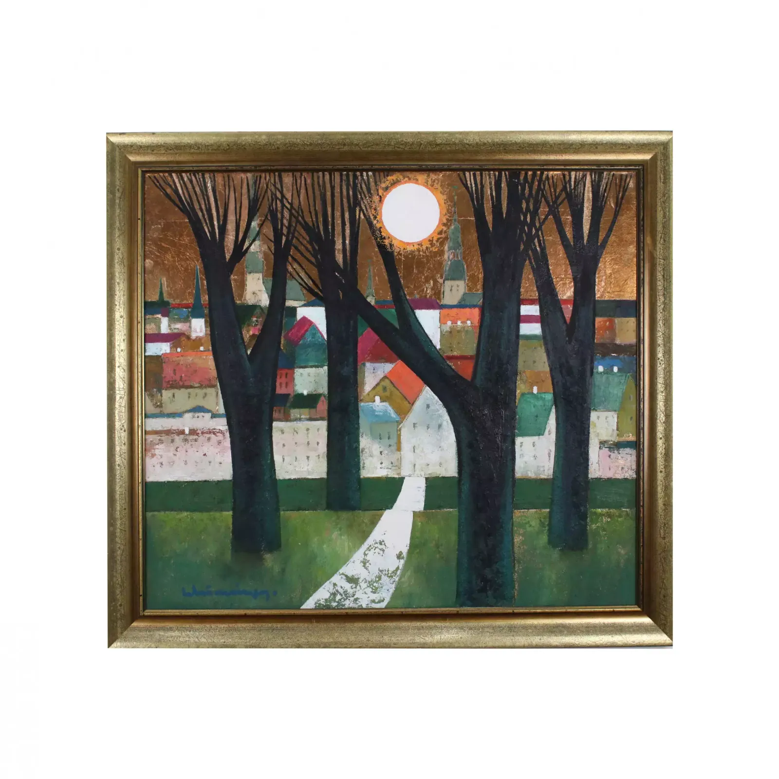 Painting "Evening In Park, Riga" L. Mūrnieks