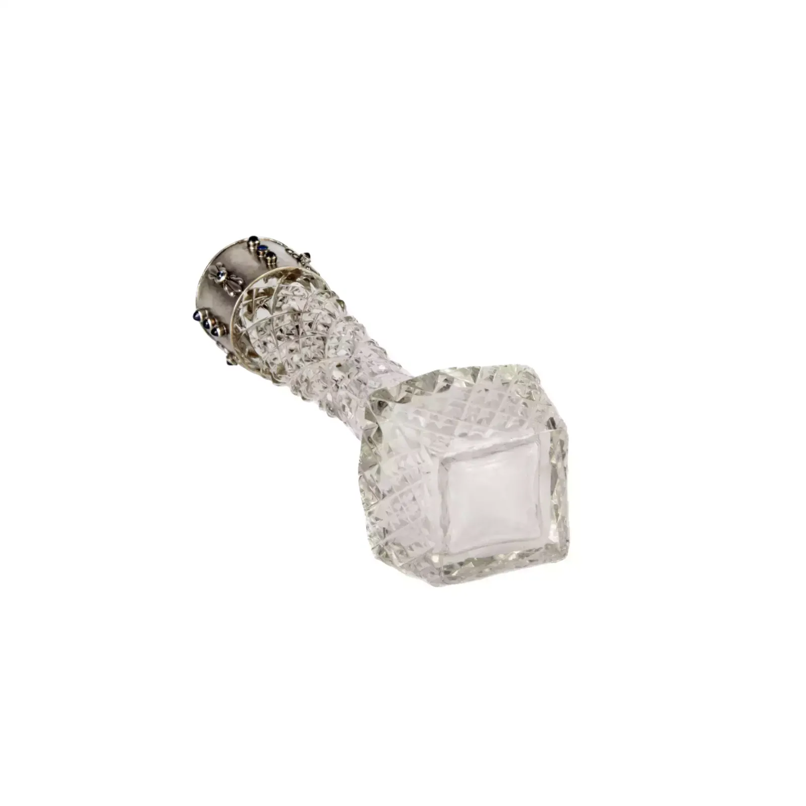 Russian, Crystal Vase With A Silver Frame. St. Petersburg. The Turn Of The 19th 20th Centuries. photo Home Decor