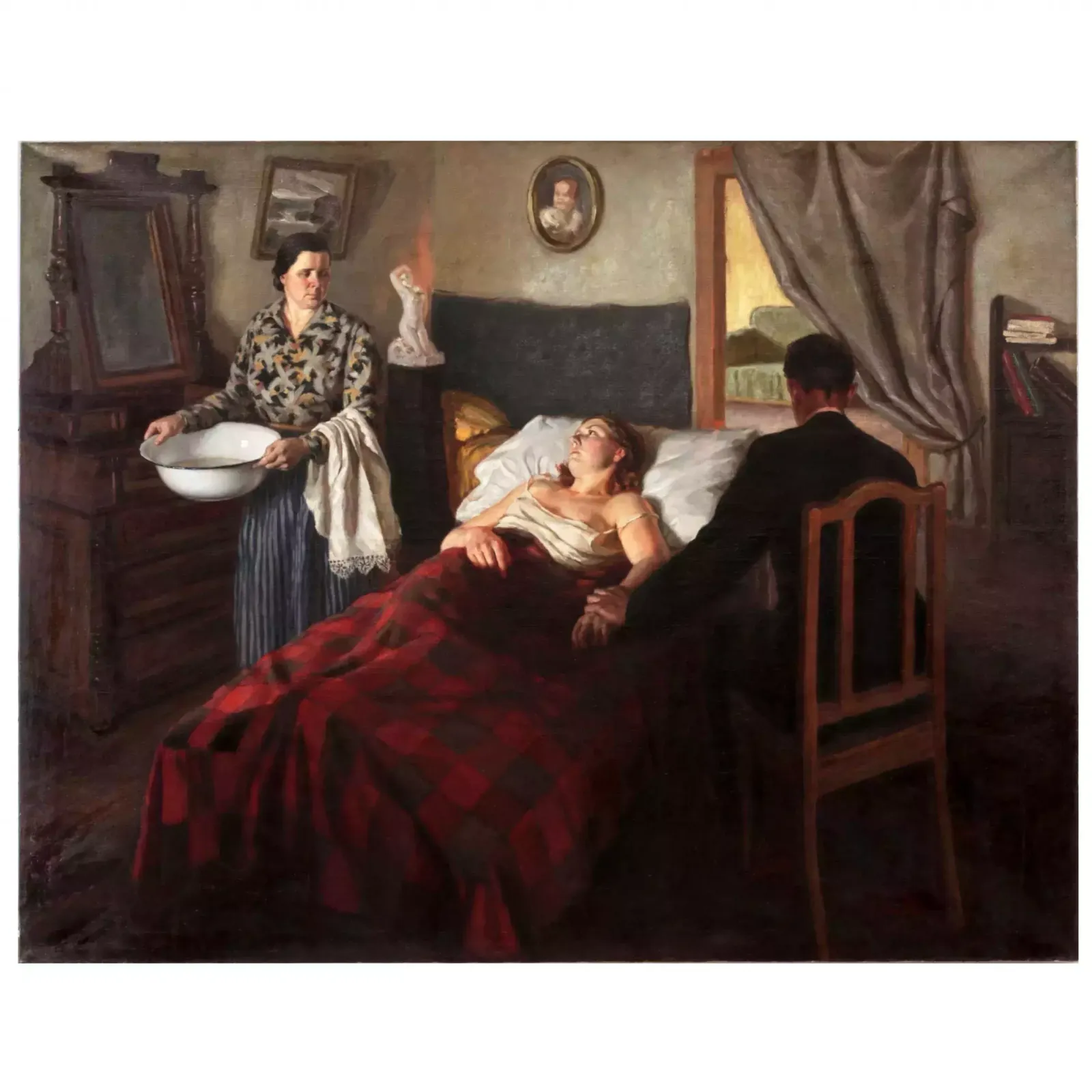 Otto Grunde (1907 1982) "At The Patients Bed". photo for sale