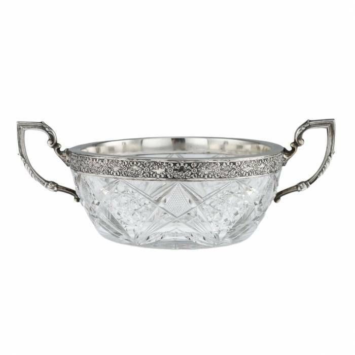 Russian Crystal Vase In Silver 15 Petersburg Artel photo Home Decor