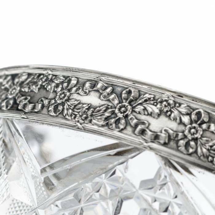Russian Crystal Vase In Silver 15 Petersburg Artel photo vintage