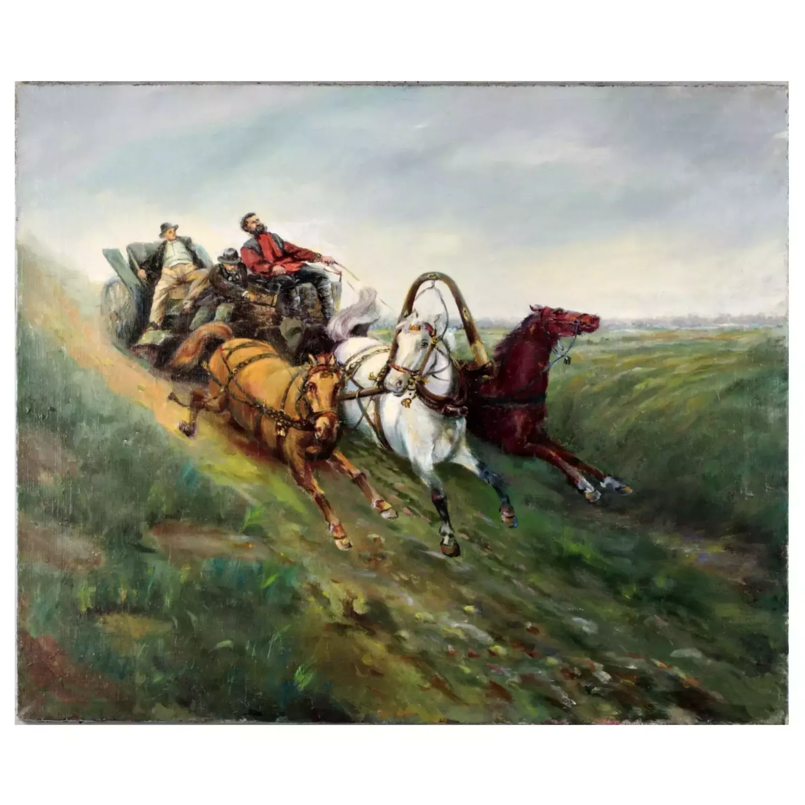 Painting "Russian Troika"., Early 20th Century photo for sale