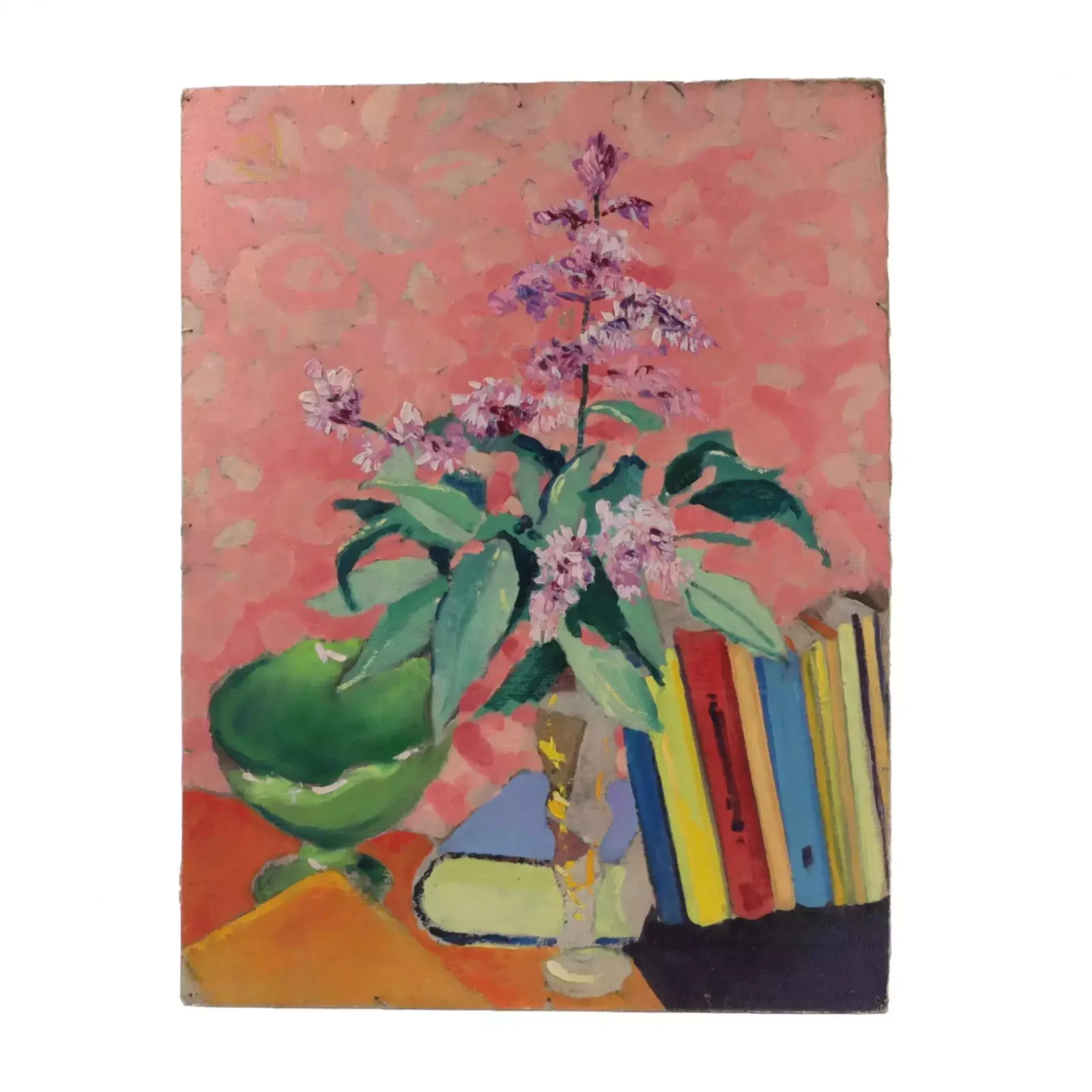 Still Life With A Flower And Books. Zigfrīds Vēžnieks.
