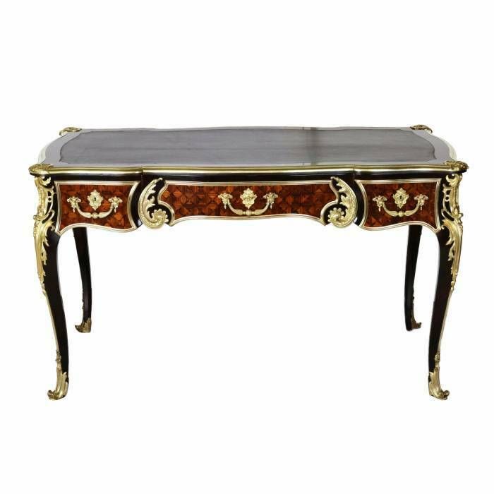 Magnificent Writing Desk In Wood And Gilded Bronze, Louis XV Style. photo furniture