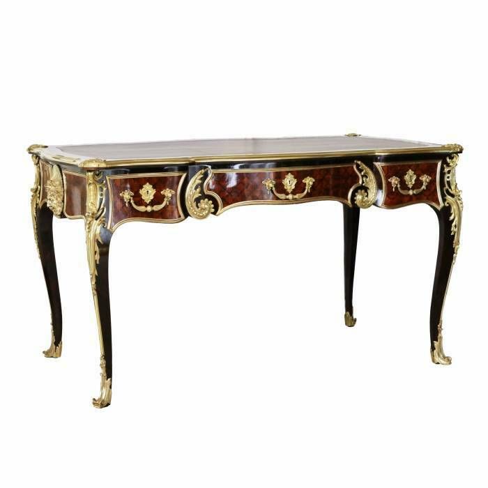 Magnificent Writing Desk In Wood And Gilded Bronze, Louis XV Style. photo 10687.0