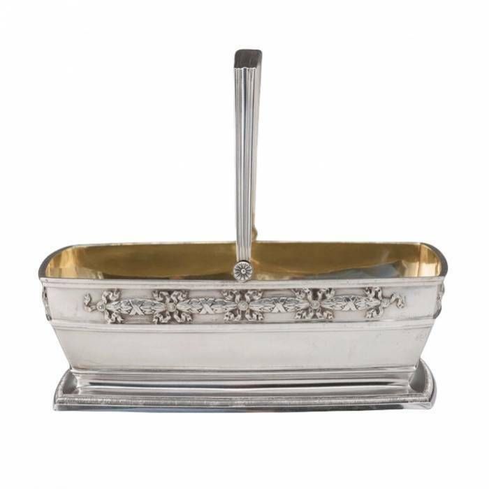 Antique Imperial Russian Basket Made Of Solid Silver Of The 19th Century. Leo Oleks. C. Faberge 1894 photo furniture