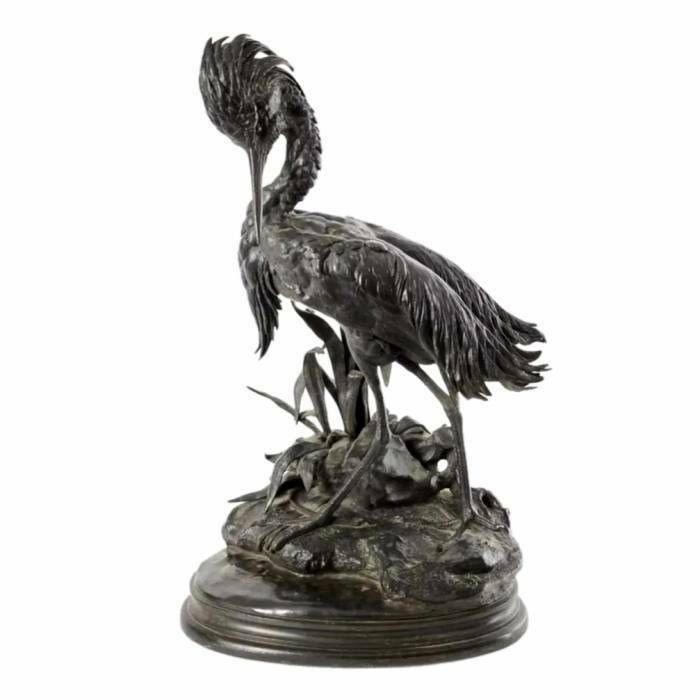 Bronze Figure Of A Heron. Jules Moigniez (1835 1894).