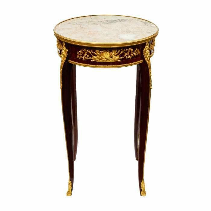 Magnificent Mahogany And Gilded Bronze Table By François Linke. photo for sale