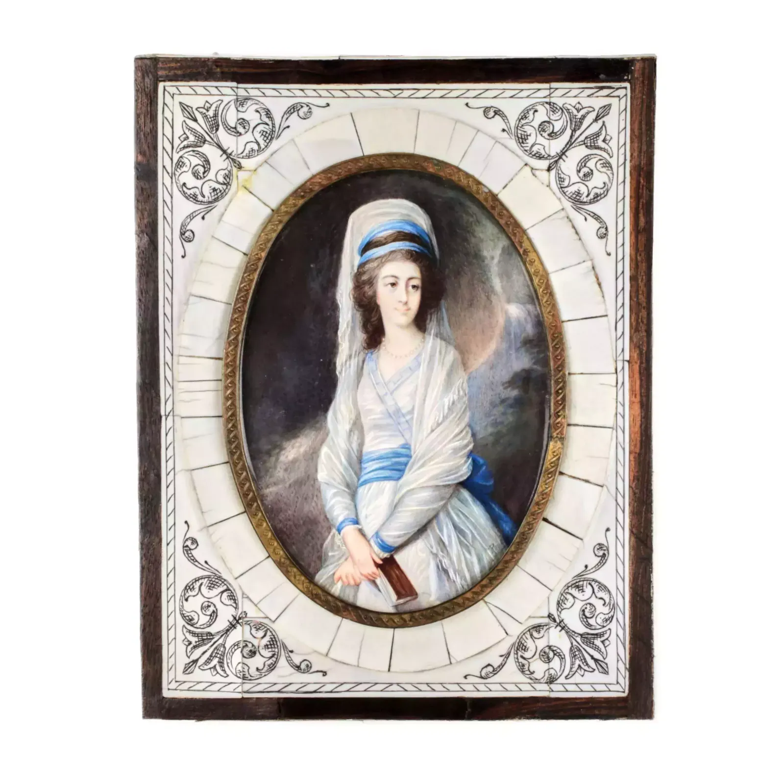 photo furniture Portrait Of A Girl., 1800s, Antique