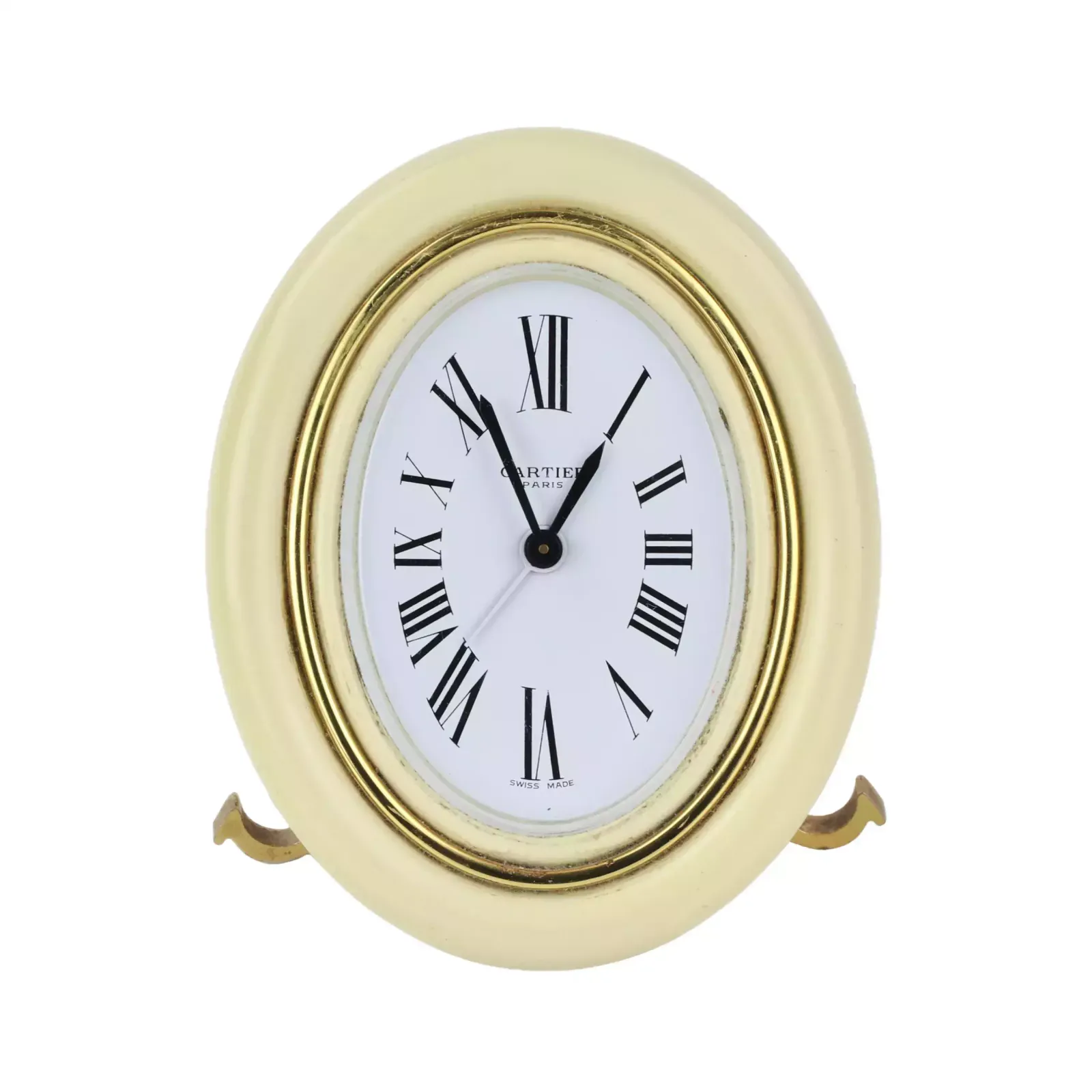 Cartier. Travel Alarm Clock Made Of Gilded Metal With Enamel. photo 556.0