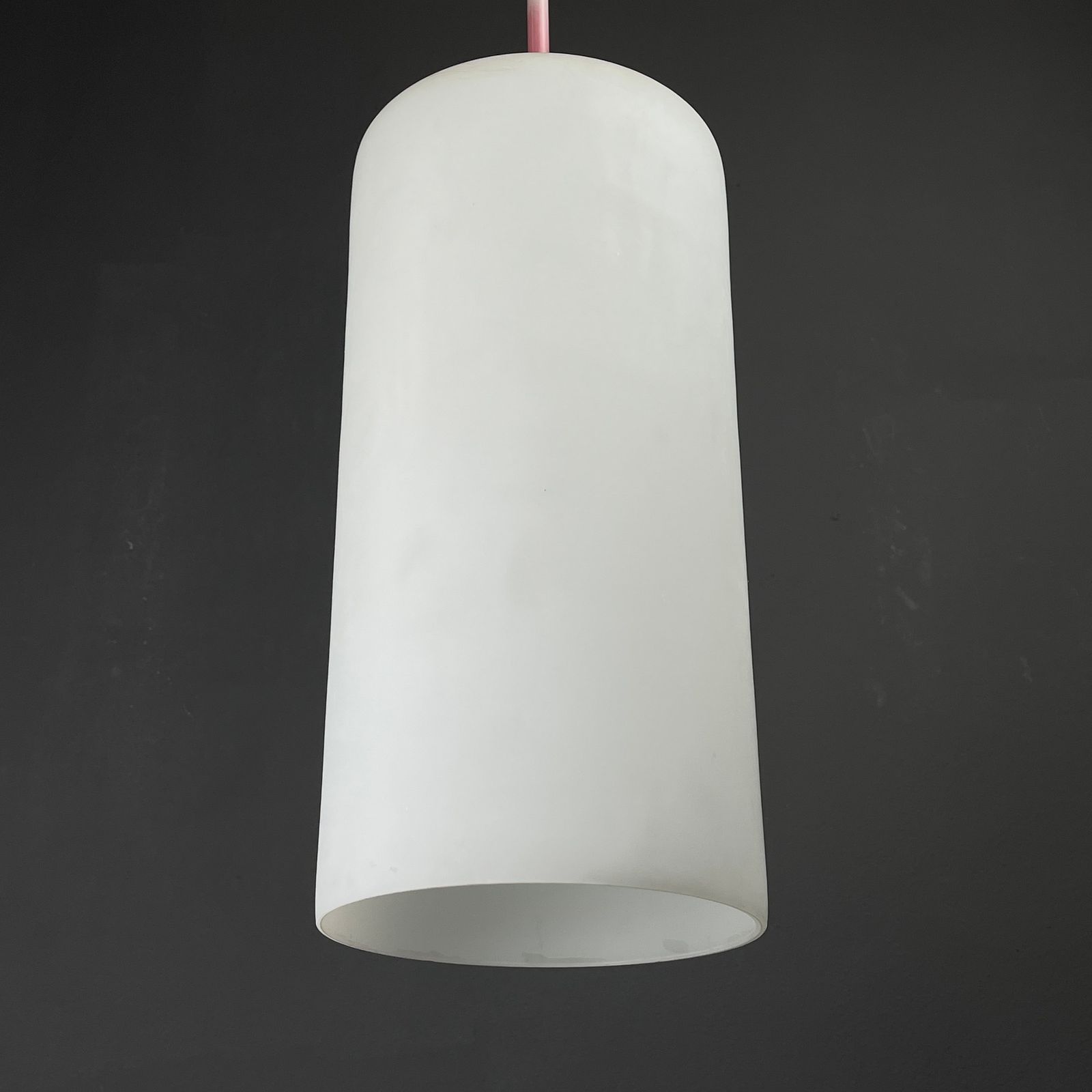 photo for sale Mid Century Opalin Glass Pendant Lamp Italy 1960s Set Of 2