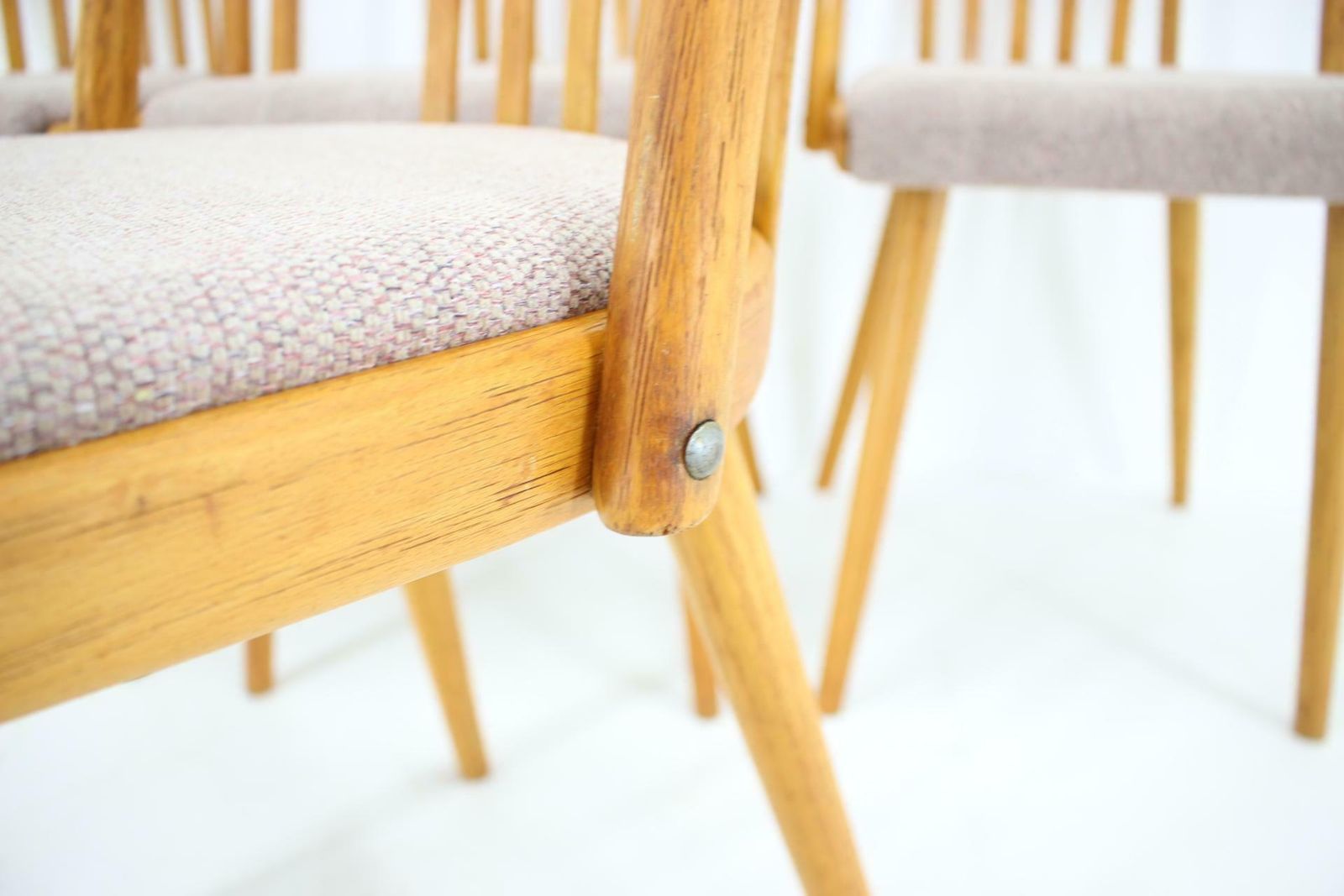 984.0 1970s Antonin Suman Set Of 4 Oak Dining Chairs, Czechoslovakia photo