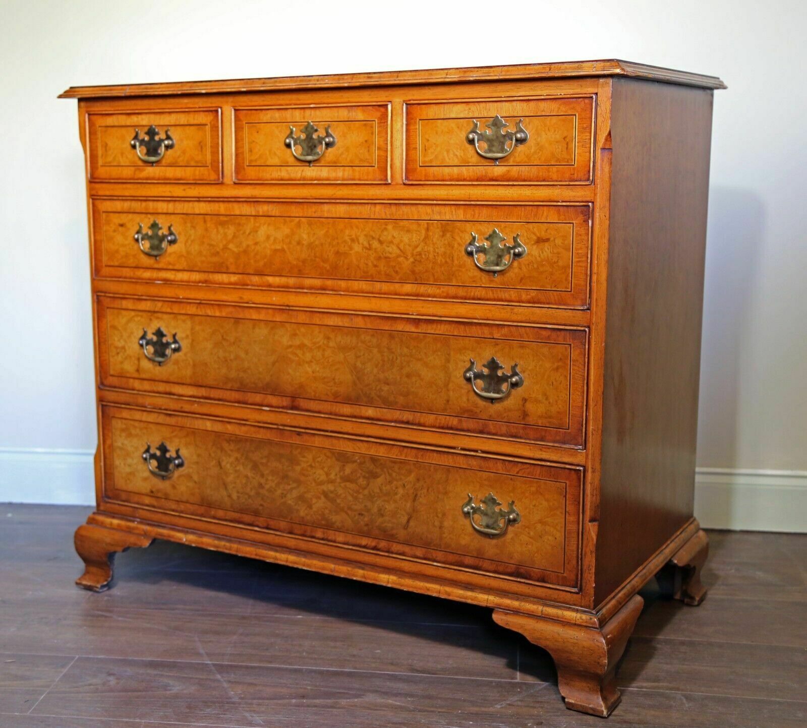 Georgian Style Burr Elm Chest Of Drawers