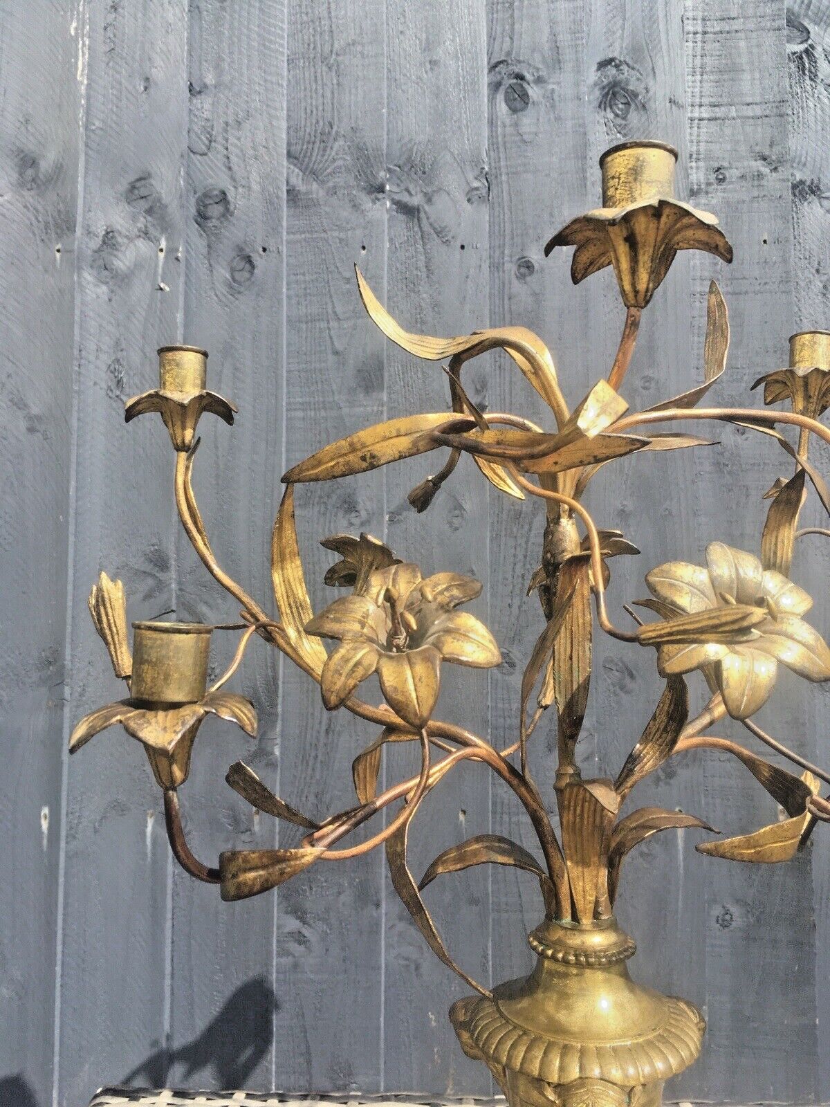 Antique French Louis XV Belle Epoque Floral Candelabra Hollywood Regency Ormolu photo 595.0