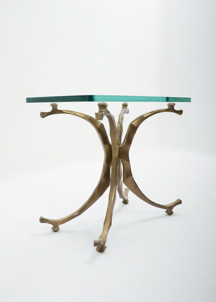 Pair Of Mid Century Bronze 'Seahorse' Side Tables By Willo Daro photo furniture