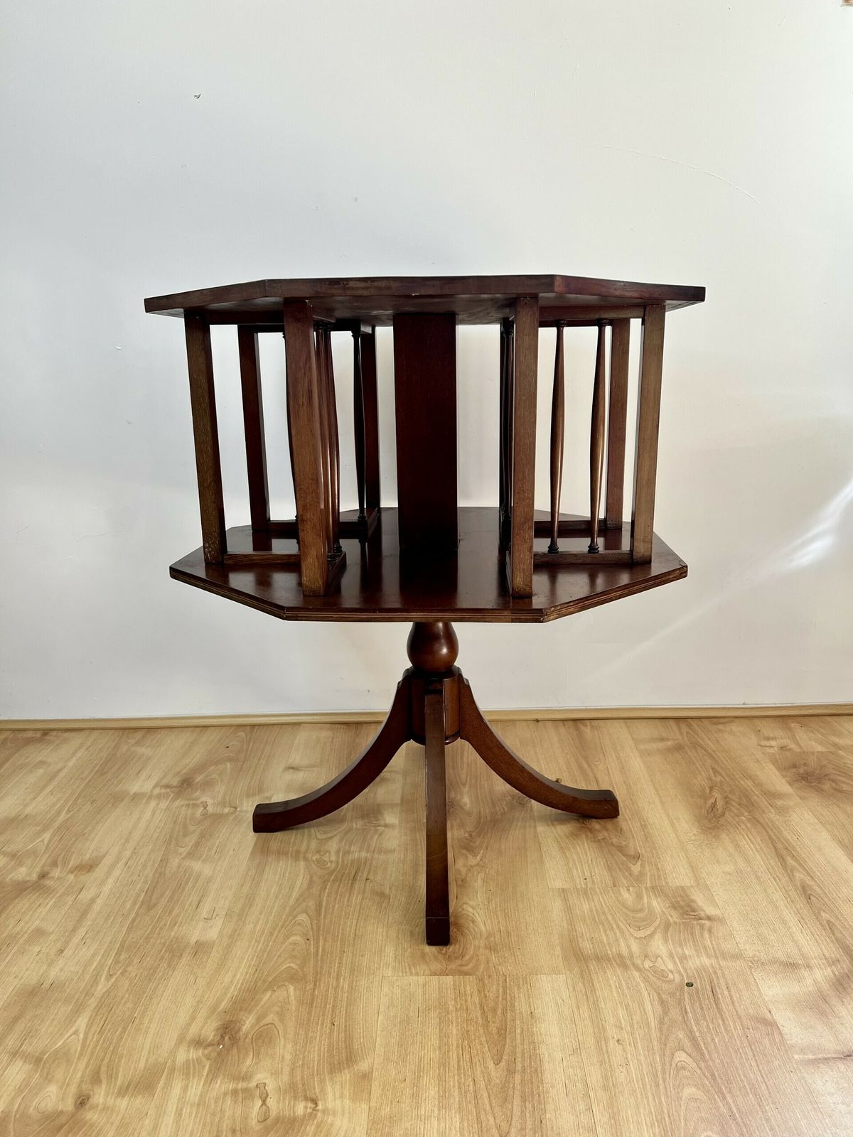 Antique Quality Mahogany Inlaid Revolving Bookcase photo 865.0