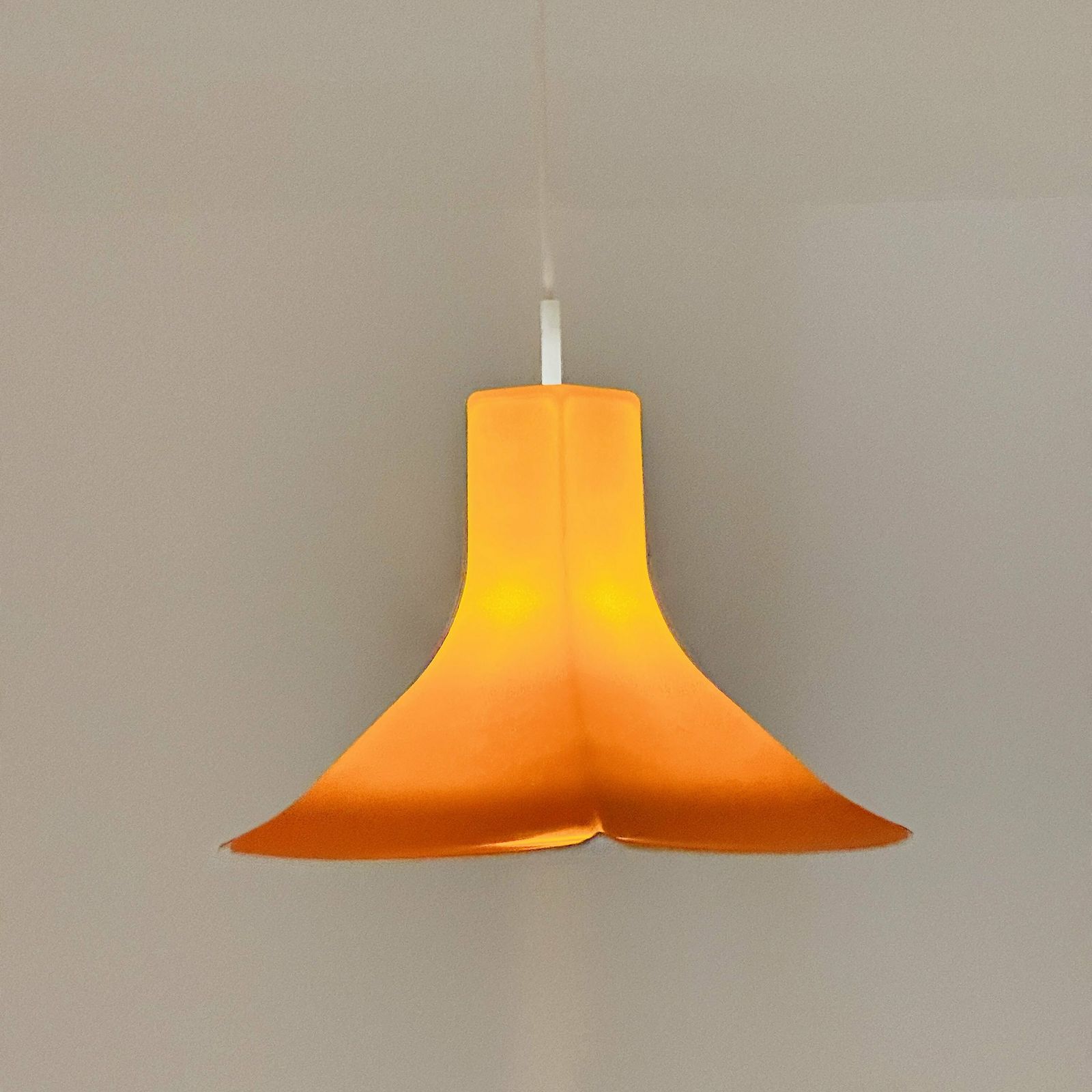 Space Age Orange Pendant Lamp Flower Model Germany. 1970 photo for sale