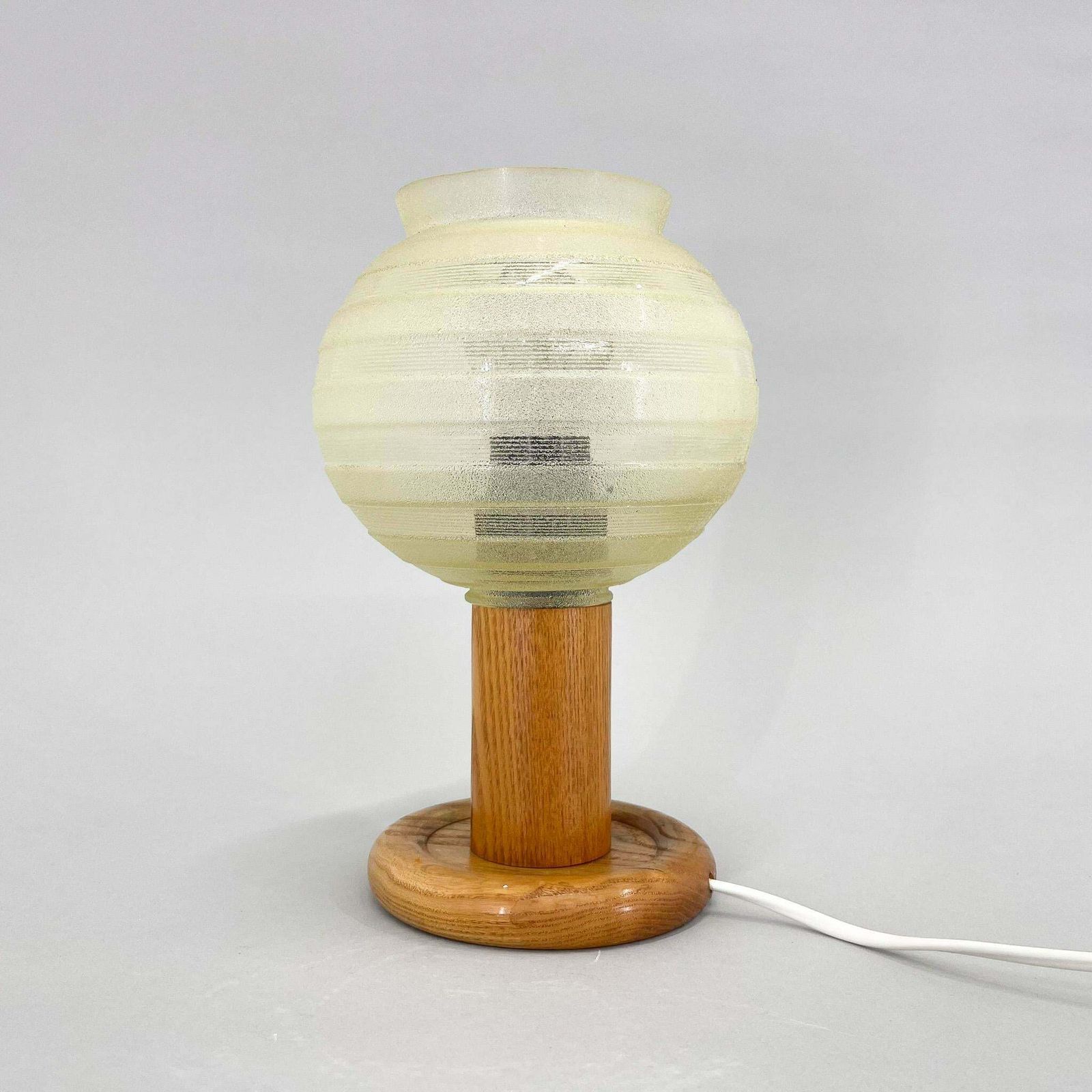 Mid Century Wood & Glass Table Lamp, 1970s Us$244.94 photo furniture