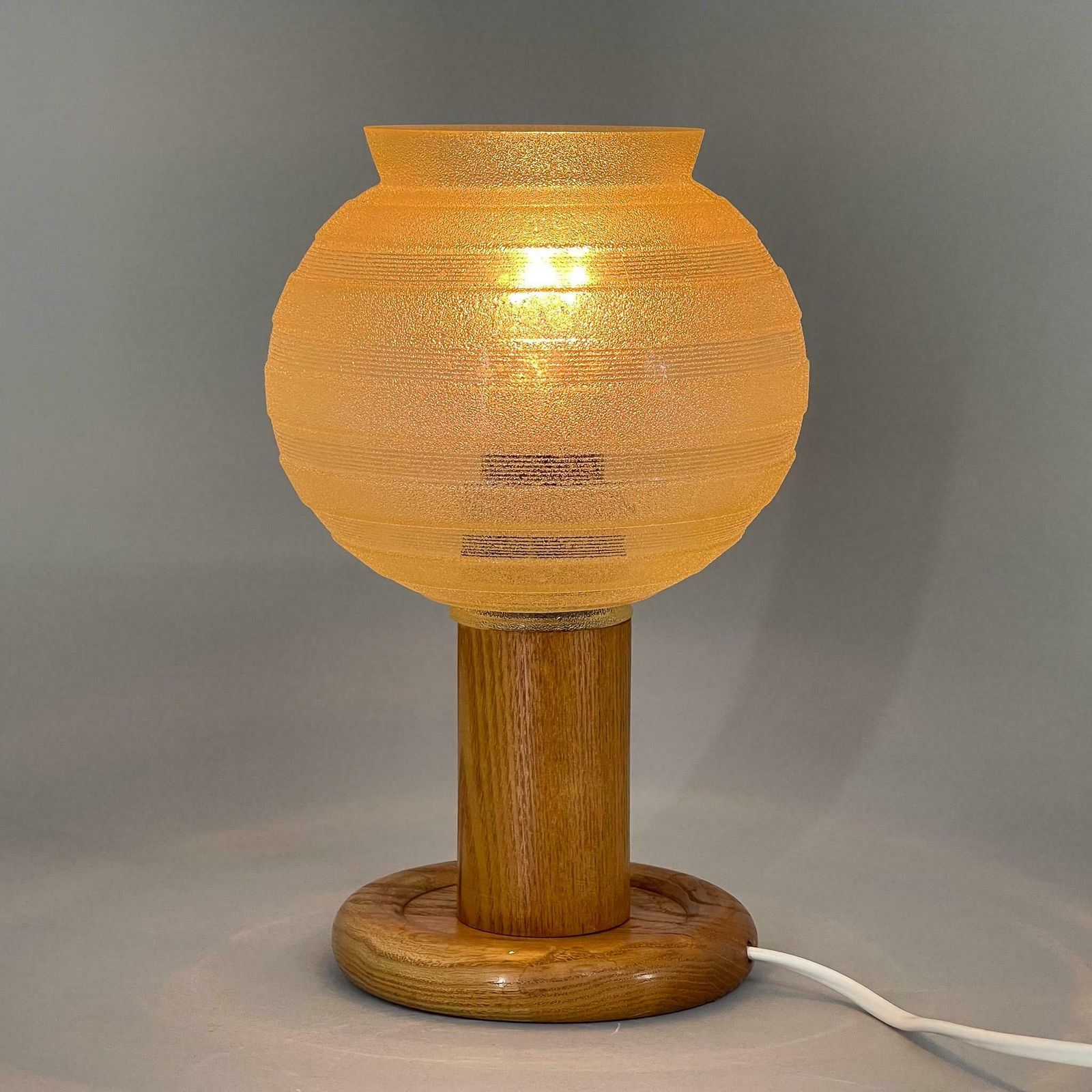 Mid Century Wood & Glass Table Lamp, 1970s Us$244.94 photo for sale