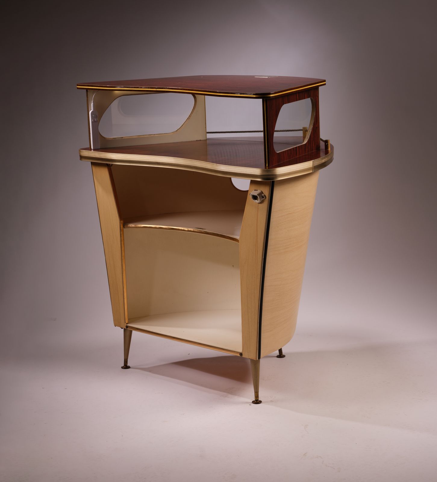 Eclectic Illuminated Vintage 1950’s 'Cocktail Buoy’ Drinks Bar Echoing A Boat Bow By Barget Of London. photo for sale