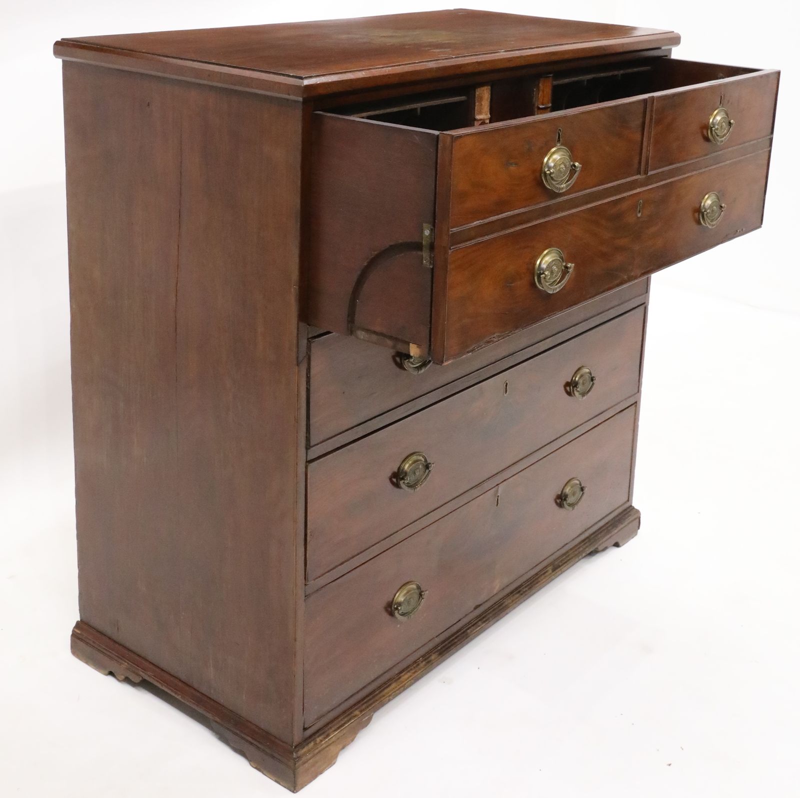 Georgian Mahogany Secretaire Chest Of Drawers Fitted Interior Free Uk Delivery photo vintage