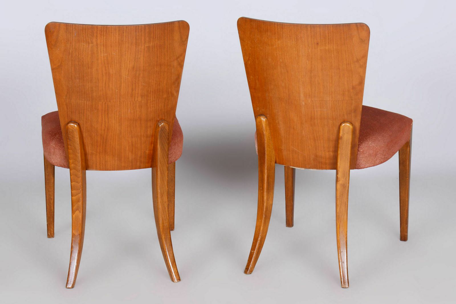 Set Of Four Original Artdeco Walnut Beech Chairs, Jindrich Halabala, Up Zavody, Czechia, 1940s photo buy