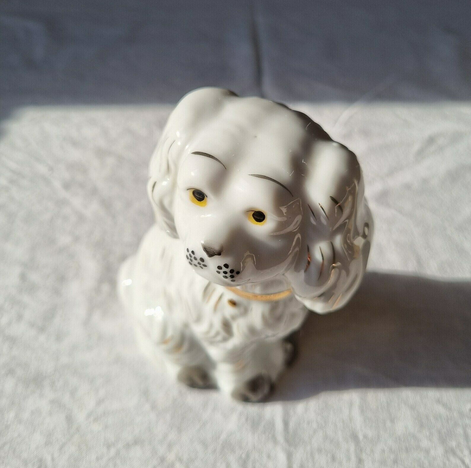 Mid Century Modern White Spaniel Dog Sculpture, Italy, 1960s, Collectible Figurine, Vintage Dog Figurine, Cute Puppy, Gift Idea photo vintage