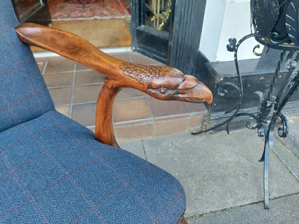 Early 20thc Carved Walnut Framed Georgian Chair photo for sale