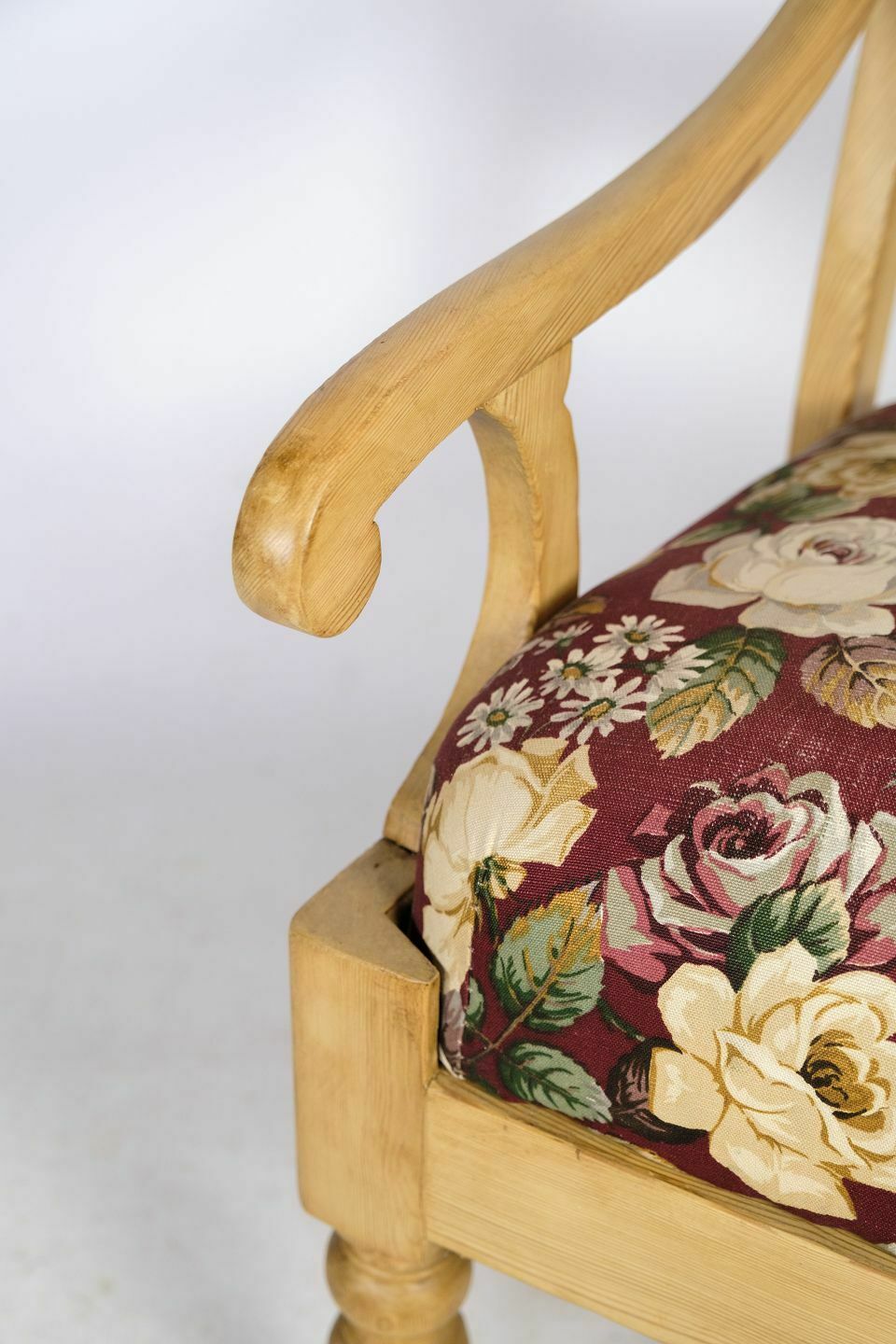 Armchair In Pine & Flowered Covers From 1890s photo Furniture
