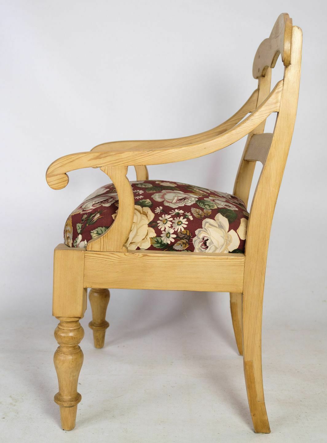 Armchair In Pine & Flowered Covers From 1890s photo 465.0
