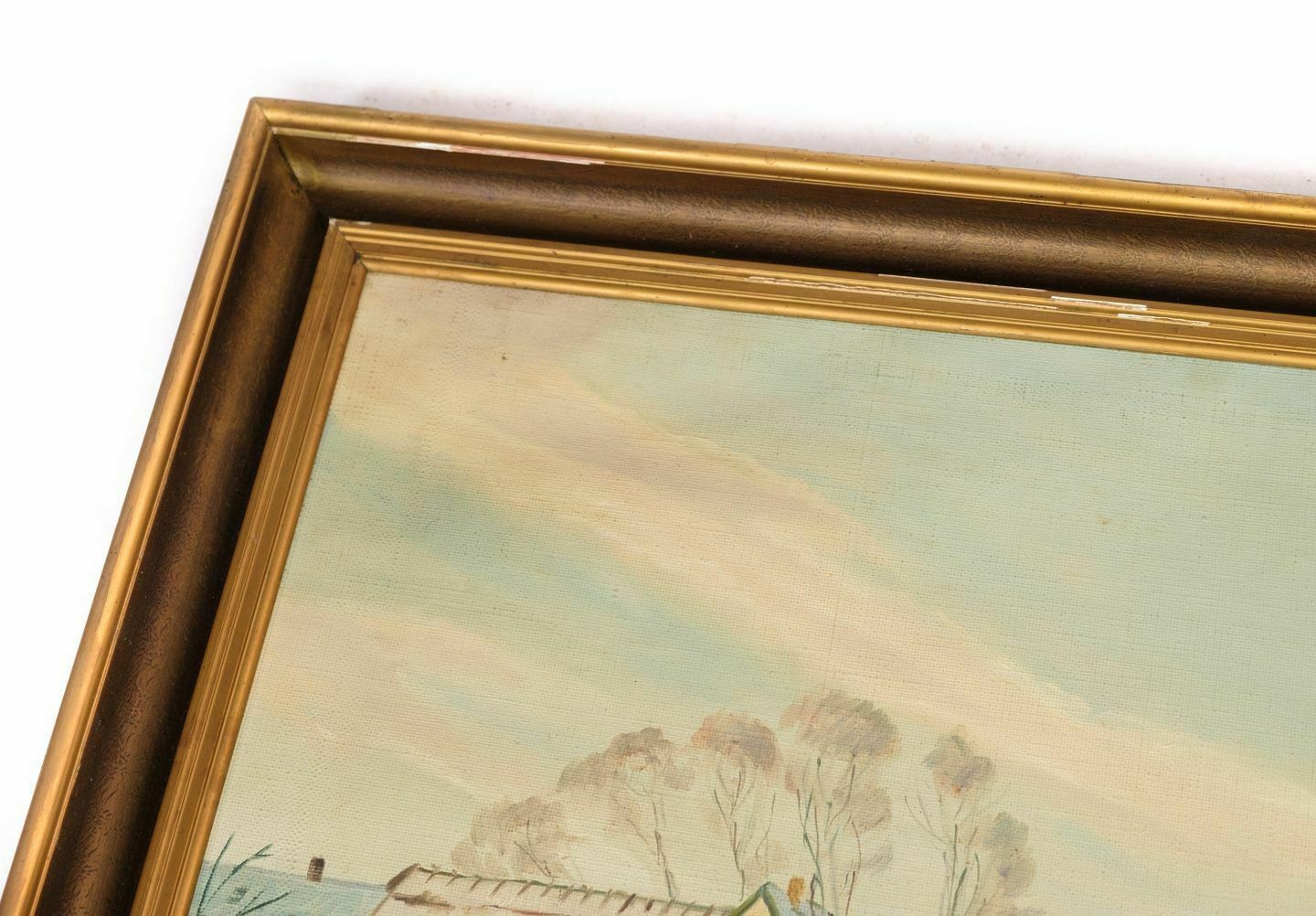 Painting Canvas With Motif Of Snow Landscape Fron 1930s photo furniture