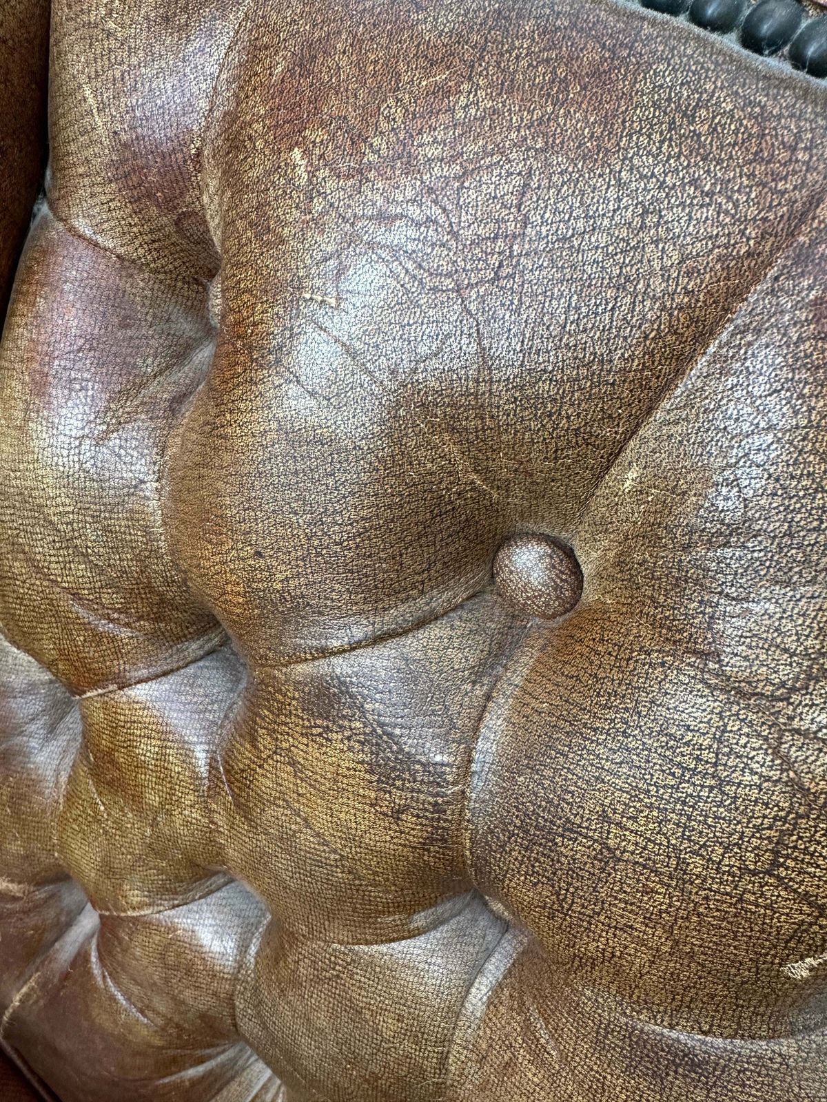 A Beautiful Antique French Leather Giltwood Studded Fauteuil Louis XV Armchair Circa 1850 photo vinterior