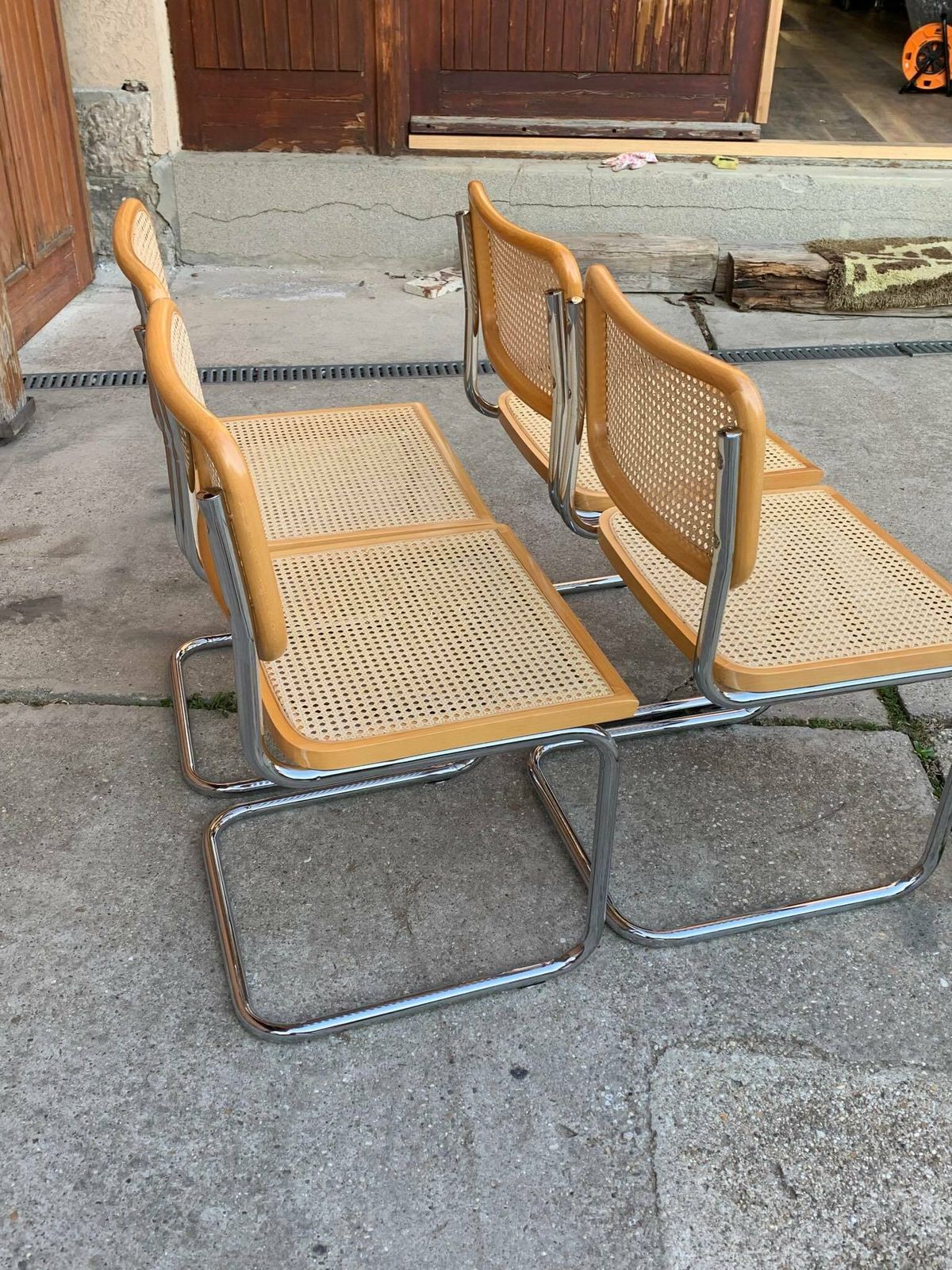 Set Of 4 Mid Century Upholstered Cesca Chairs, Italy 1970s photo furniture