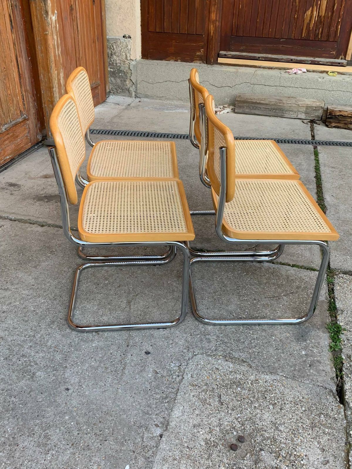 Set Of 4 Mid Century Upholstered Cesca Chairs, Italy 1970s photo for sale