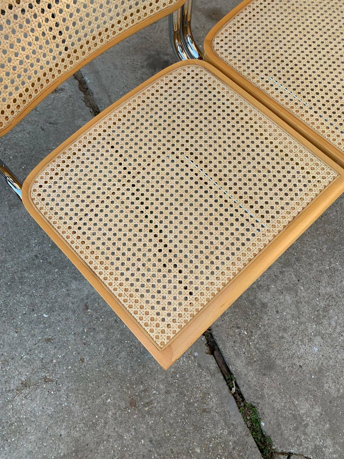 Set Of 4 Mid Century Upholstered Cesca Chairs, Italy 1970s photo Furniture