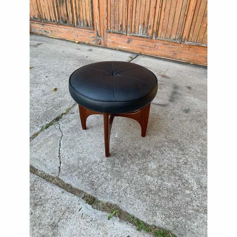 Mid Century Danish Teak And Leather Ottoman By Kofod Larsen For G Plan, 1960s photo buy