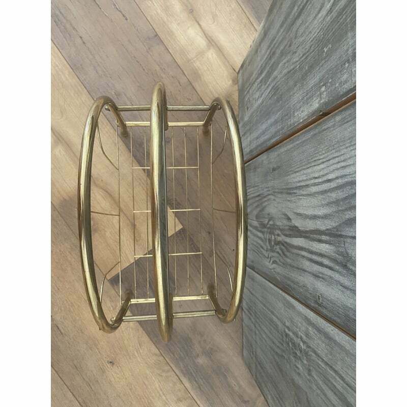 Mid Century Brass Magazine Rack photo furniture