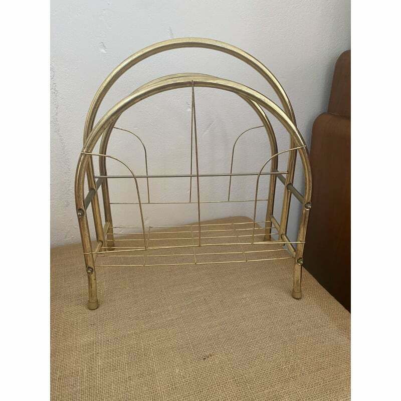 Mid Century Brass Magazine Rack photo 158.0