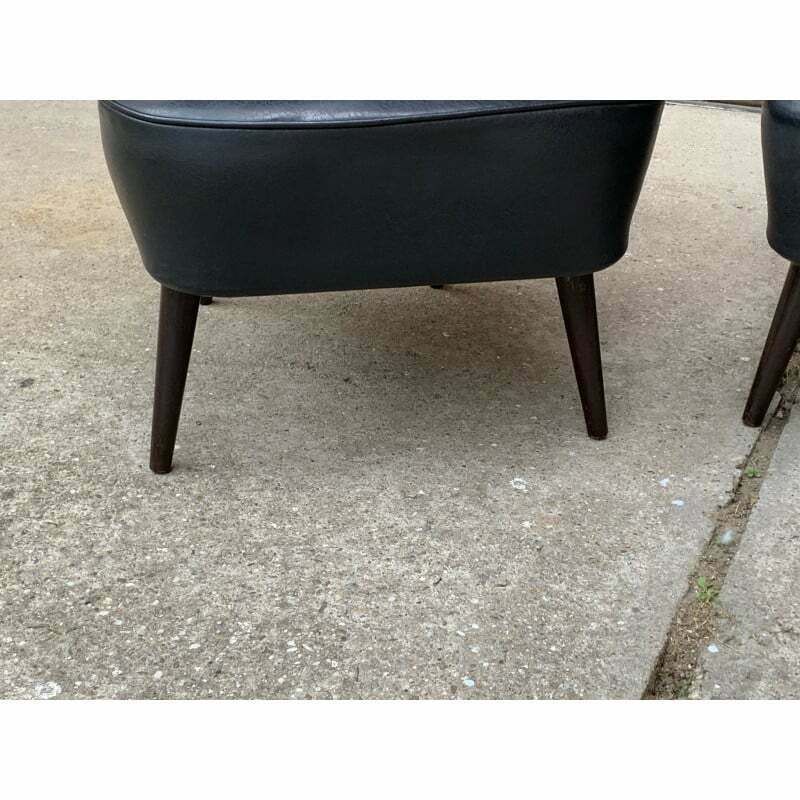 Pair Of Mid Century Sky Black Cocktail Armchairs, 1950s photo Furniture