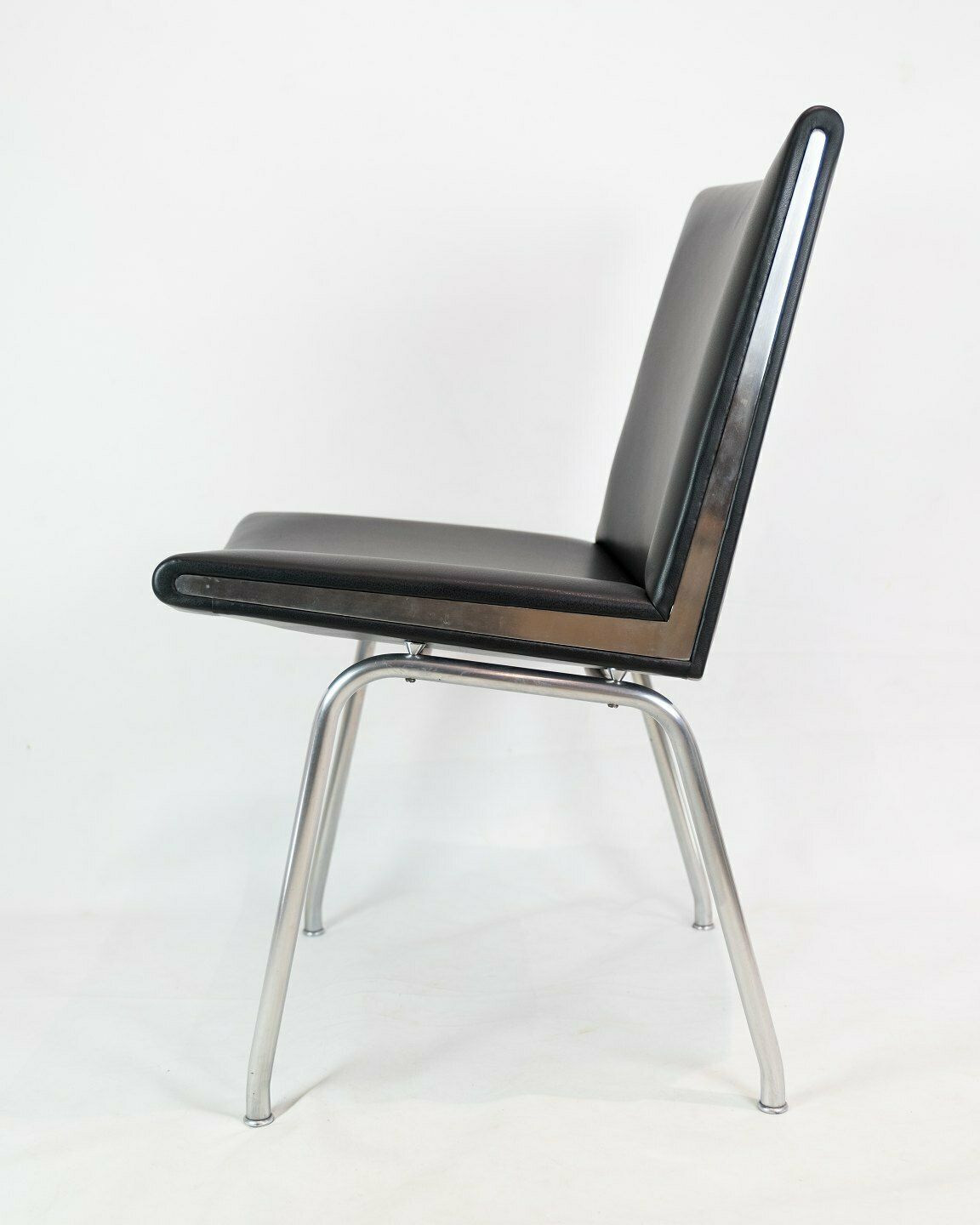 Kastrup Chair Model Ch401 In Black Leather By Hans J. Wegner For Carl Hansen & Søn From 1990s photo vinterior