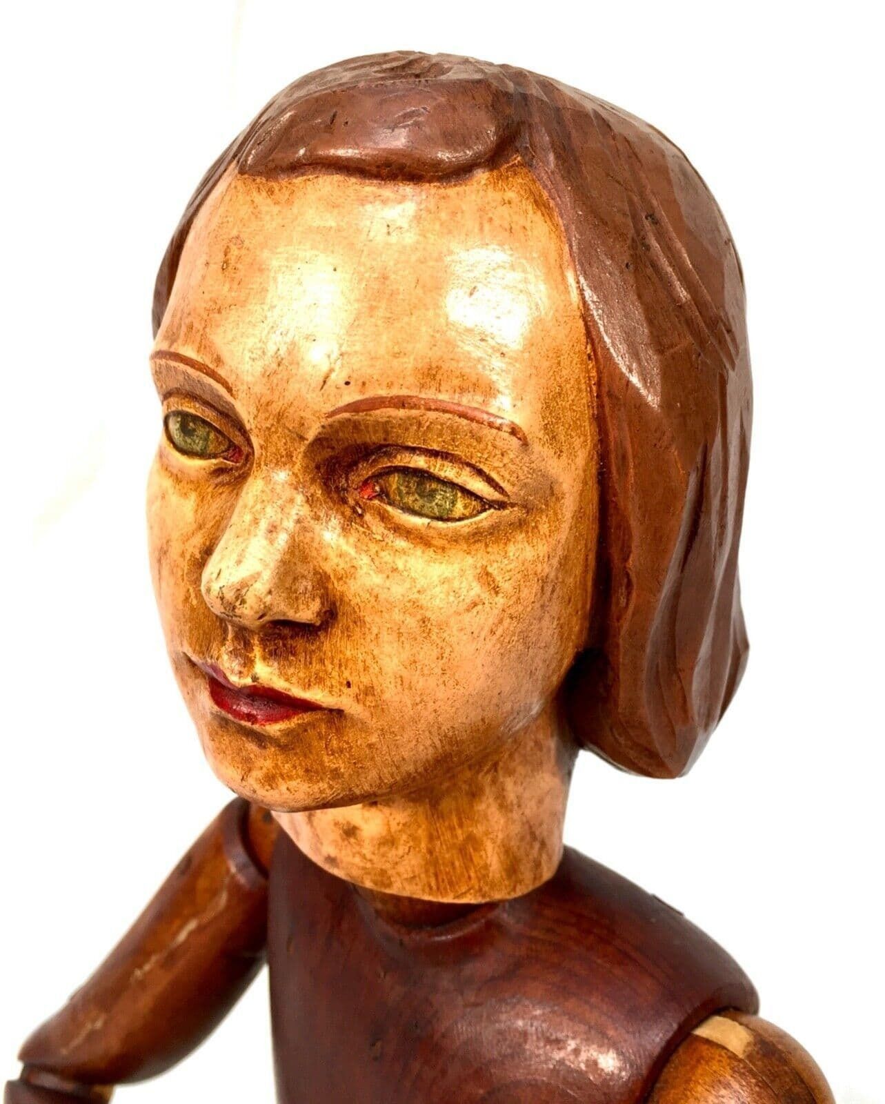 Antique Wooden French Articulated Artists Lay Figure & Head Collection C.1900 photo buy
