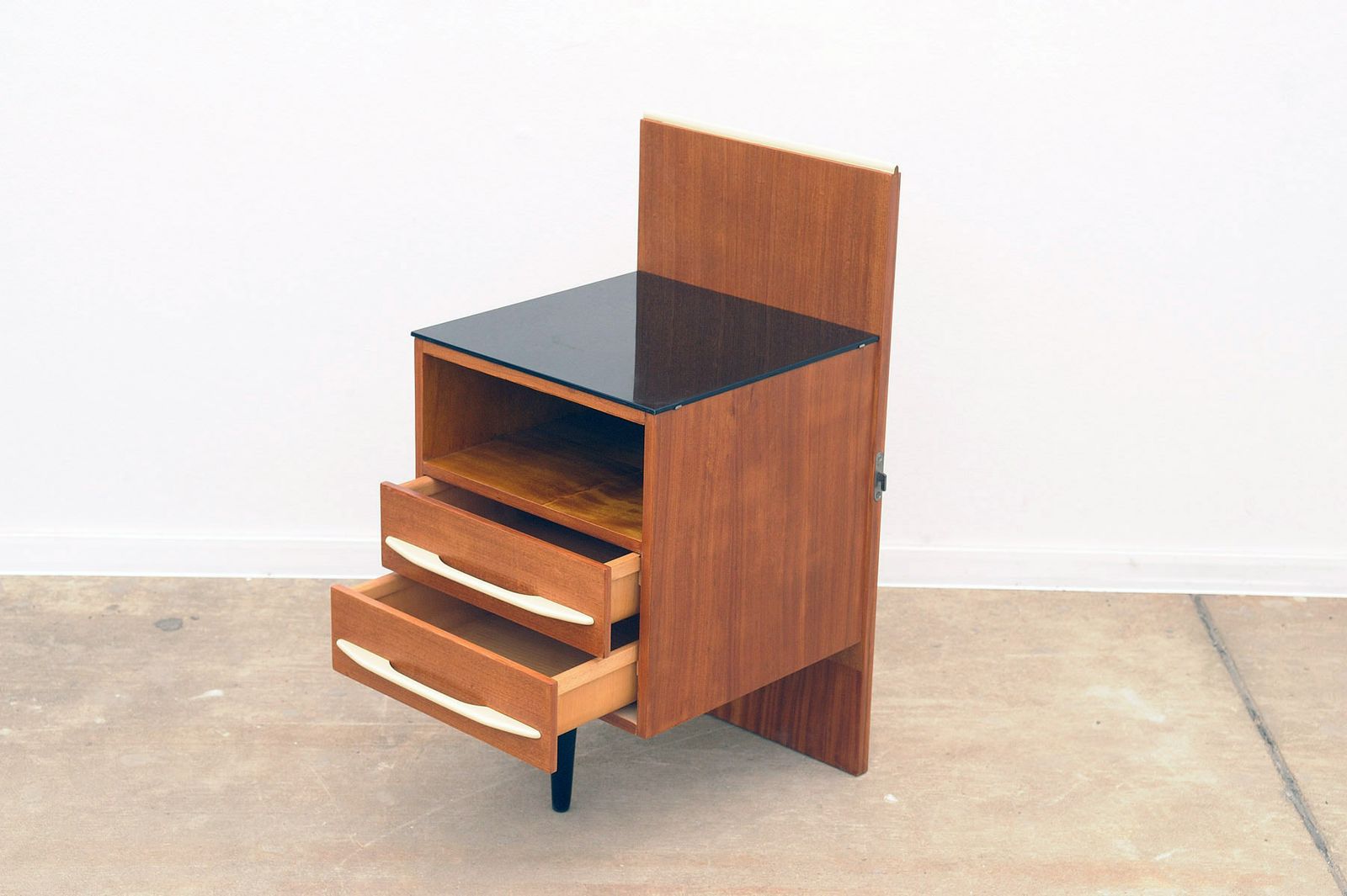 Fully Renovated Midcentury Nightstand By Mojmír Požár, 1960's, Czechoslovakia photo vintage
