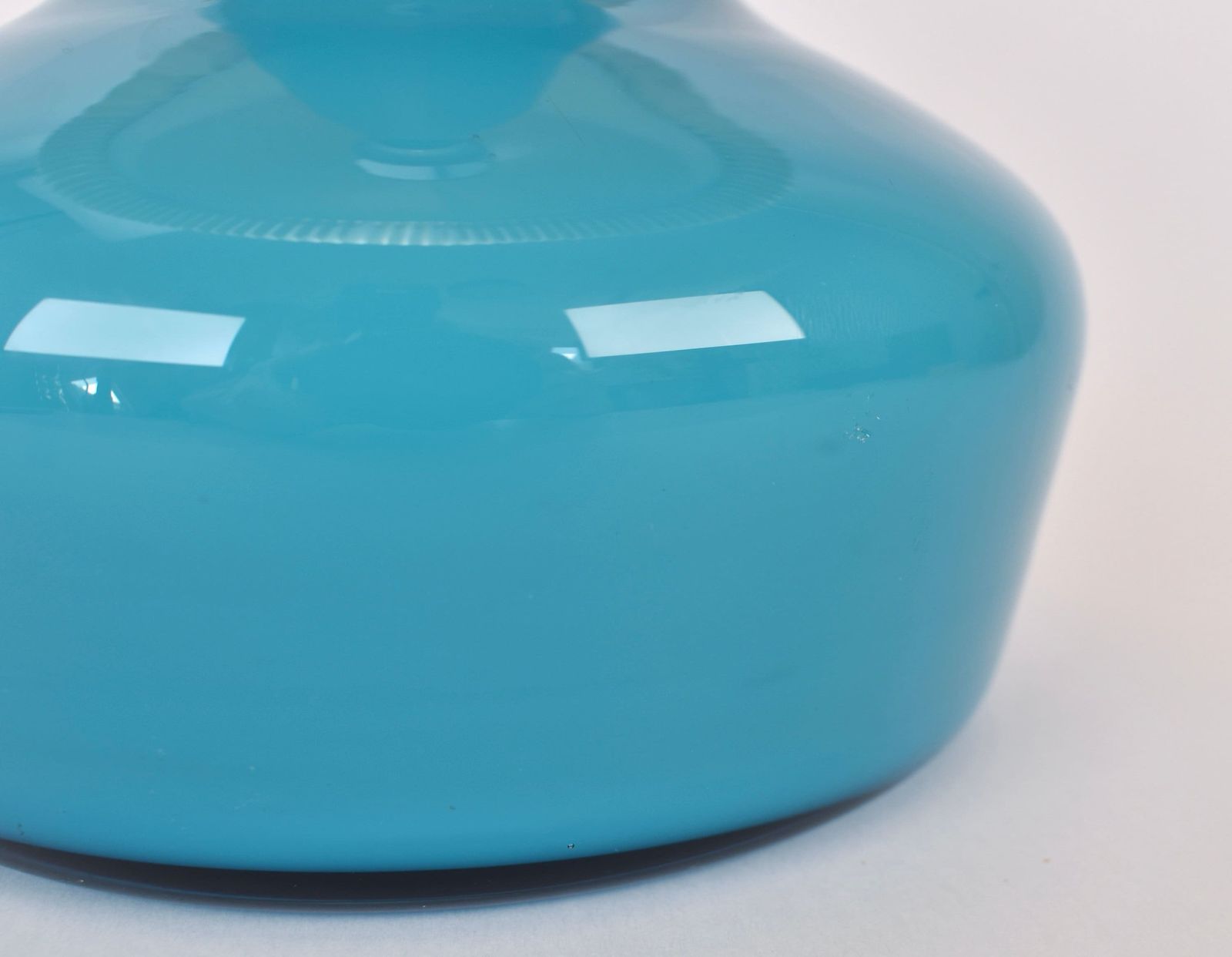 photo furniture Mid Century Le Klint Table Light 311 Blue Glass | Vintage Danish Design Accent Light | Pleated Shade Holmegaard Scandinavian Scandi Azure