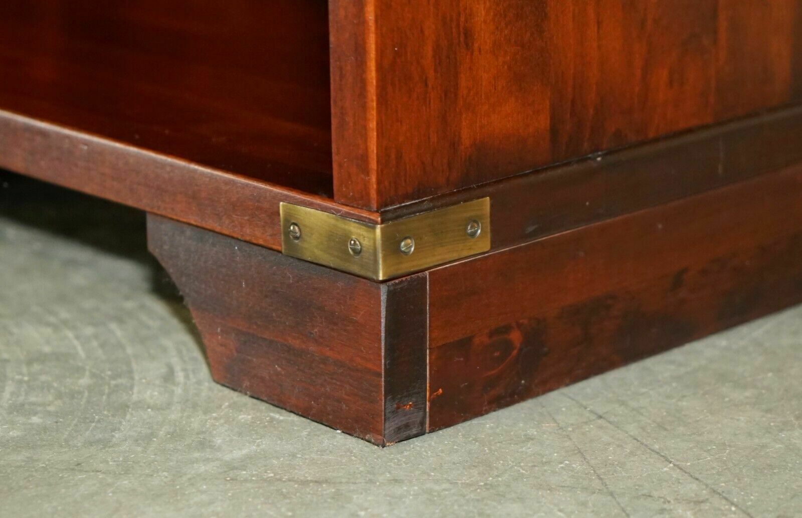 1995.0 Pair Of Miliary Campaign Side End Lamp Wine Bedside Table Chests With Drawers photo