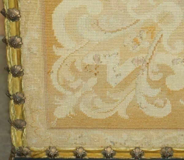 photo furniture Antique French Circa 1880 Original Embroidered Upholstery Floral Linen Trunk