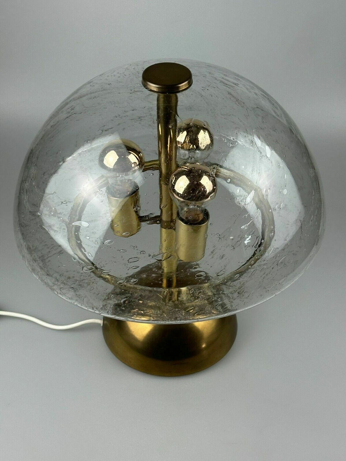 photo vintage 60s 70s Table Lamp By Doria Leuchten Germany Glass & Brass Space Age