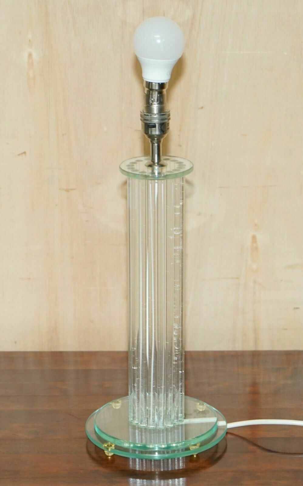 Lighting Super Cool Glass & Brass Designer Tall Multiple Column Lamp Must See Pictures photo