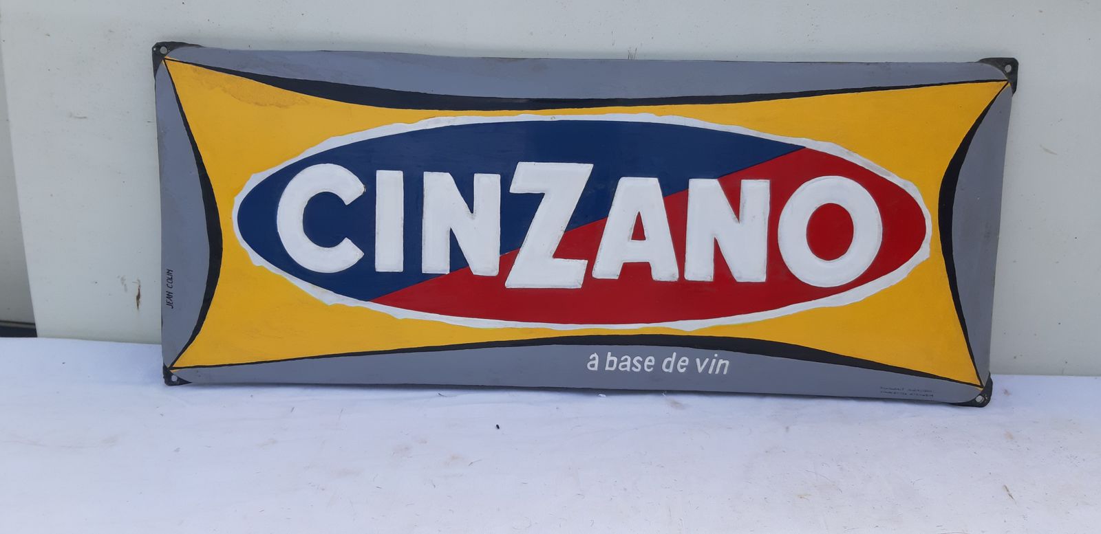Cinzano Enamel Plate, 1930s, Vintage